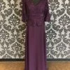 Something Blue Cameron Blake Women's MOB Lace/Chiffon Eggplant Size 12 Floor FORMAL/MOTHER'S DRESSES