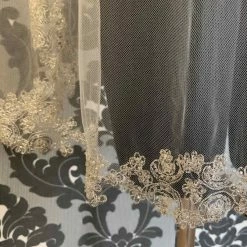 Something Blue VEILS BelV7044 Veil Tulle/Beads Ivory Size Finger Tip Beaded Edge (AS IS) Small Holes