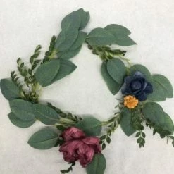 Something Blue Sola Flowers Wreath Floral/Greenery Green/Blue/Orange/Blush/Burgundy FLORAL