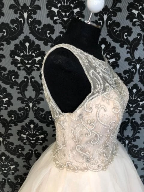 Something Blue Justin Alexander Size 14 Ivory And Nude Highneck Sleeveless Tulle Ballgown 5 Something Blue Justin Alexander Size 14 Ivory And Nude Highneck Sleeveless Tulle Ballgown