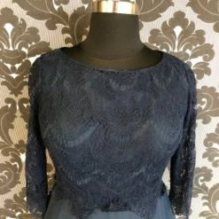 Something Blue 16 Navy Lace/Chiffon Dress