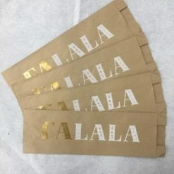 Something Blue Wedding 5" X 16.5" Paper Wine Bag Gold/White FaLaLa