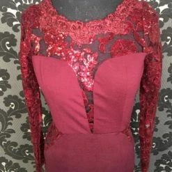 Something Blue Size M Wine Soieblu Crepe PROM