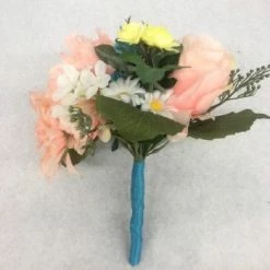 Something Blue Bouquet Floral Blush/White/Yellow/Blue Size 12" FLORAL DECOR