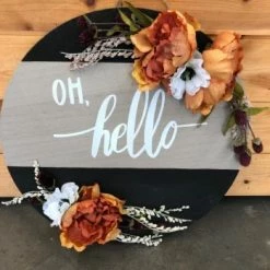 Something Blue Oh, Hello Wood Door Hanger