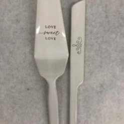 Something Blue Michaels Cake Server Ceramic Ivory/Gold Size 2pc Cake Knife CAKE ACCESSORIES