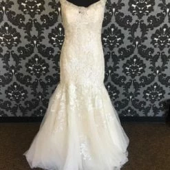 Something Blue Wedding Allure Bridal Wedding Dress Tulle & Lace Gold Ivory Size 14W WEDDING DRESSES