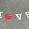 Something Blue "LOVE" Sign Size 3ft Galvanized Red/Silver SIGNS