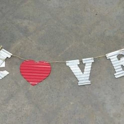 Something Blue "LOVE" Sign Size 3ft Galvanized Red/Silver SIGNS