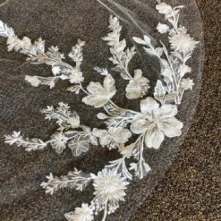 Something Blue Cathedral Ivory Tulle With Lace And Sequins Veil