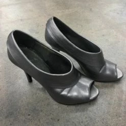 Size 7.5 Apiona Black Apt. 9 Faux Leather Peeptoe Heels NEW ARRIVALS