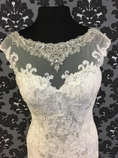 Something Blue Mori Lee 2702 Wedding Dress Lace Cafe Size 10 Illusion Beaded Top WEDDING DRESSES 4 Something Blue Mori Lee 2702 Wedding Dress Lace Cafe Size 10 Illusion Beaded Top WEDDING DRESSES