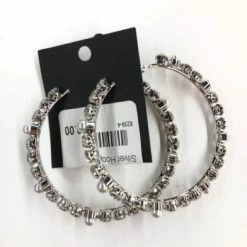 Something Blue Sophia Collection Earrings Rhinestone/Pearl Silver Hoops NEW ARRIVALS