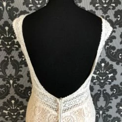 Something Blue Madison James MJ450 Wedding Dress Lace Champagne/Ivory Size 14 WEDDING DRESSES