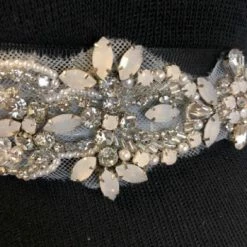 Something Blue BELTS Size 12 Rhinestone And Beaded Ivory Belt