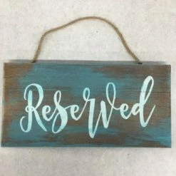 Something Blue Wedding His&Hers Sign Wood Bluewash Size 12"x6" SIGNS