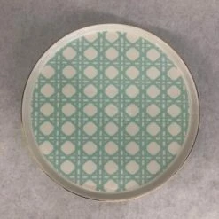 Outlet Something Blue Store 27 Something Blue Ashland Cake Accessories Ceramic Mint/Ivory Size 10" Cake Stand CAKE ACCESSORIES DECOR