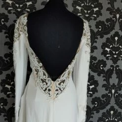 Something Blue CallaBlanche 121113 Wedding Dress Size 14 Crepe Ivory Long Sleeve Sheath