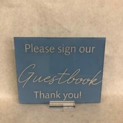 Something Blue "Please Sign Our..."Sign Size 2pc Acrylic Periwinkle SIGNS DECOR