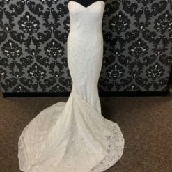 Something Blue Lillian West 6425 Women's Wedding Dress Lace Ivory Size 12