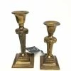 Something Blue Hollywood Regency Taper Candle Holder Brass Gold Size 2pc CANDLES