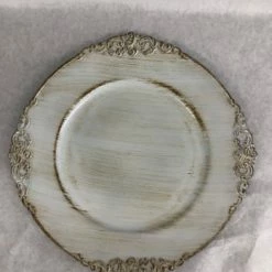 Something Blue Chargers Size 13" Plastic White CHARGERS DECOR