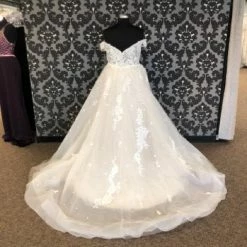 Something Blue Casablanca 2419 McKenzie Women's Wedding Dress Blush/ivory 2 Pc Detachable Train