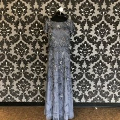 Something Blue Adrianna Papell Formal Size 12 Beaded Navy FORMAL/MOTHER'S DRESSES