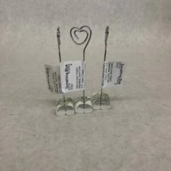 Something Blue DECOR Table Number Holders Glass/Metal Silver/Clear Size 4.5" SIGNS