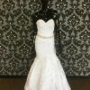 Something Blue Wedding Mori Lee Women's Wedding Dress Lace White Size 4 Strapless WEDDING DRESSES