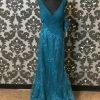 Something Blue FORMAL/MOTHER'S DRESSES Size 10 Teal Montage Floor Chiffon/tulle Sleeveless FORMAL DRESSES