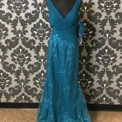 Something Blue FORMAL/MOTHER'S DRESSES Size 10 Teal Montage Floor Chiffon/tulle Sleeveless FORMAL DRESSES