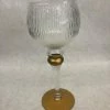 Something Blue 11.75" Gold And Clear Glass Goblet Candle Holder