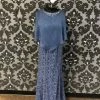 Something Blue Ignite Evenings Formal Lace/Chiffon Dusty Blue Size 10