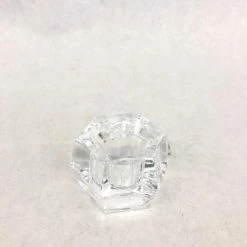 Something Blue Taper Candle Holder Size 1.5" Glass Clear CANDLES