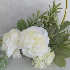 Something Blue DECOR Wreath Size 10" Metal/Floral Green/Gold/Ivory FLORAL