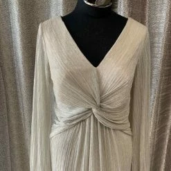 Something Blue Adrianna Papell Formal Metallic Champagne Size 10 FORMAL/MOTHER'S DRESSES