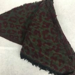 Something Blue Wedding THE PARLOUR Panache Triangle Scarf Maroon/Grey Cheetah