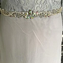 Something Blue Size M Silver May Queen Lace/Satin