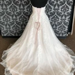 Something Blue Stella York Wedding Dress Tulle/Lace Champagne/Ivory Size 16 WEDDING DRESSES