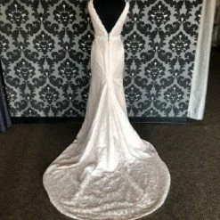 Something Blue WEDDING DRESSES Perfioni Couture Women Champagne Satin Ivory Glitter Patterned Size 10