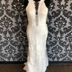 Something Blue As Is Colby John V1971 Wedding Dress Lace/Tulle Ivory Size 12 Highneck