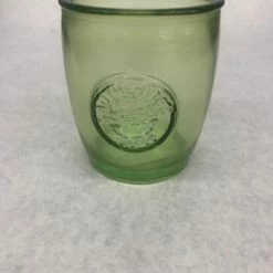 Something Blue DECOR Down To Earth Tumbler 100% Recycled Glass Green Size 16oz GLASSWARE