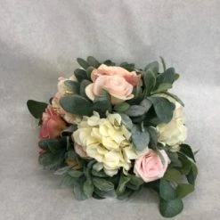 Something Blue Centerpiece Size 12" Floral/Greenery Green/Pink/White CENTERPIECES DECOR