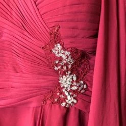 Something Blue Azazie IMPERIAL Women's Formal Chiffon/Lace Burgundy Size 18