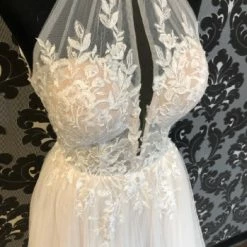 Something Blue Stella York 7117IV Wedding Dress Size 10 Tulle/Lace Ivory Sleeveless A-line