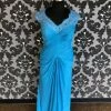 Something Blue Mon Cheri 115608 Women's Formal Poly-Spandex Light Blue Size 16