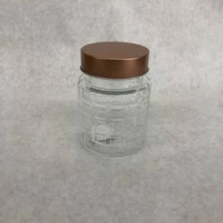 Something Blue Centerpiece Size 4.5" Glass Rose Gold Jar DECOR