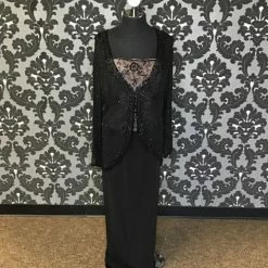 Something Blue Montage Women's Formal Beaded/Chiffon Black Size 16 2pc