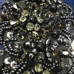 Something Blue Ornate Black Beaded And Hermatite Belt Size 14